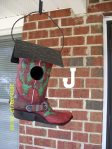 Cowboy boot bird house