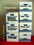 Empty boxes.