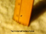 Two & one-half inches snow.