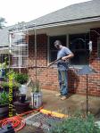 Power washing the patio.