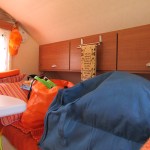 Through the window, inside back of the trailer