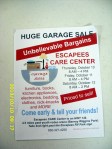 Advertising garage sale