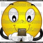 Smiley face with phone