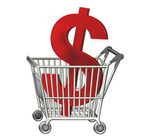Dollar sign in shopping cart