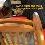 Blemished tops of chairs