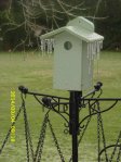Icicles on plastic Bluebird house
