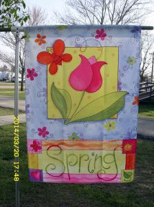 Spring garden flag