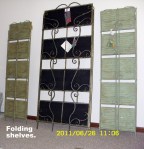 Three closed bookshelves