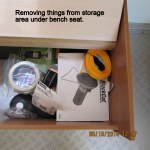 Cleaning out under bench seat