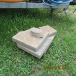 Cement for under dolly wheel