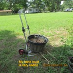 The hand truck is helpful