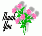Thank you with pink flowers