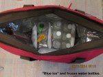 "Blue ice" and frozen water bottles