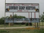 Cowboy Camp Meeting sign