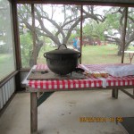 Large kettle of food