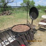 Ground meat prepared over open fire