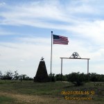 Strong wind and American flag