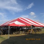 The tent under blue sky