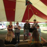 Singers at evening worship service