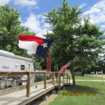 Mounted the Texas flag