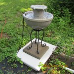 Cleaned bird bath fountain