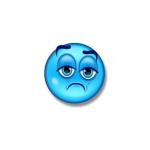 Smiley face blue in the face