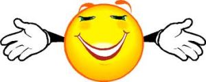 Smiley face with arms outstretched
