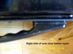 Right side of oven handle