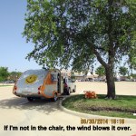 Wind blows over the chair