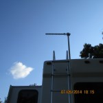 Antenna up on ladder