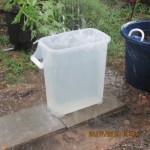 Container is full of rain water