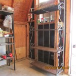 Opened shelves inside storage