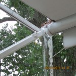 Close up of rain off awning