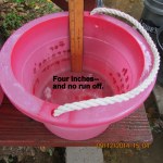 4 inches in red pail