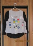 Vest with square dance badges (back)