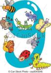 Nine with bugs and butterflies