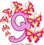 Nine with butterflies