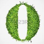 Zero with green leaves
