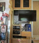 TV slightly out of cabinet