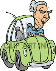 Woman driving car