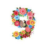 Nine beautiful with birds and flowers