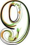 Nine in organic font