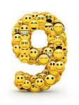 Nine with smiley faces