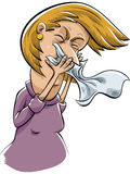 Sneezing woman