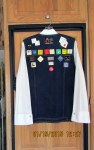 Denim vest with badges (back)