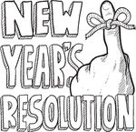 New Year's resolution with string around finger