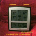 Time and temperature at 5 AM