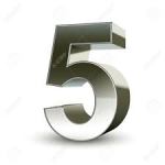 Number five in shades of grey