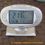 Time and temperature outdoors at two