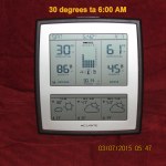 Temperature at six AM